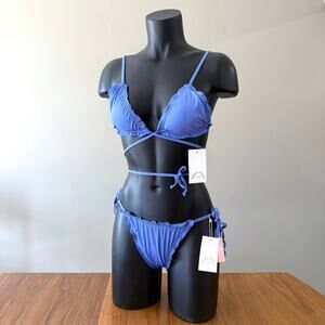 Dippin Daisy Bikini NWT XS Side Tie Bottom Small Triangle Wrap Top Love Affair